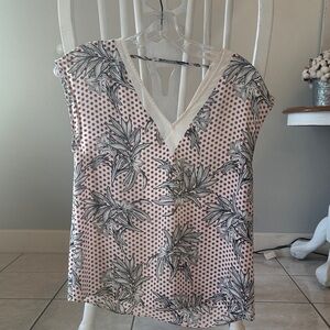 Express Pink and Black Floral Blouse